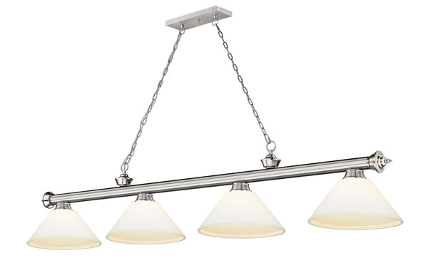 Z-Lite - 2306-4BN-AMO14 - Four Light Billiard - Cordon - Brushed Nickel from Lighting & Bulbs Unlimited in Charlotte, NC