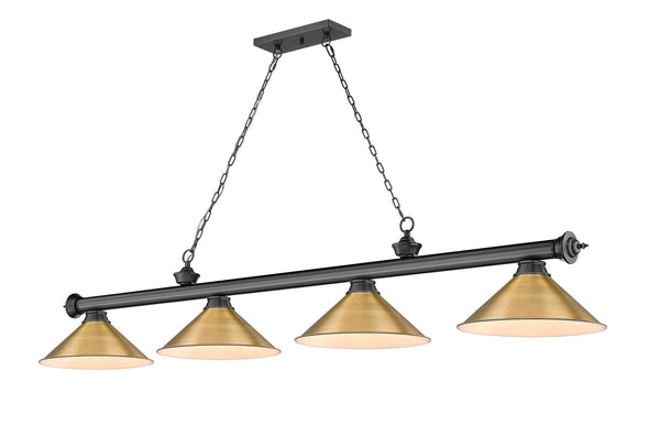 Z-Lite - 2306-4BP-RB15 - Four Light Billiard - Cordon - Bronze Plate from Lighting & Bulbs Unlimited in Charlotte, NC