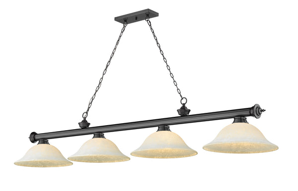 Z-Lite - 2306-4BP-WM16 - Four Light Billiard - Cordon - Bronze Plate from Lighting & Bulbs Unlimited in Charlotte, NC