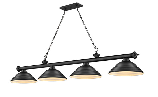 Z-Lite - 2306-4MB-SMB - Four Light Billiard - Cordon - Matte Black from Lighting & Bulbs Unlimited in Charlotte, NC