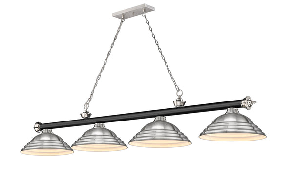 Z-Lite - 2306-4MB-BN-SBN - Four Light Billiard - Cordon - Matte Black / Brushed Nickel from Lighting & Bulbs Unlimited in Charlotte, NC