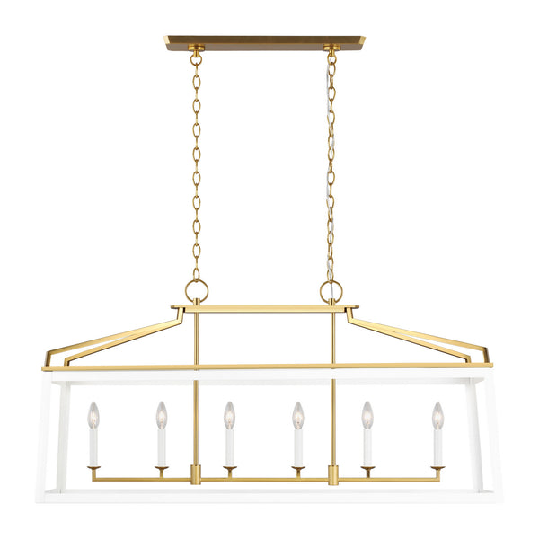 Visual Comfort Studio - CC1586MWTBBS - Six Light Linear Lantern - Carlow - Matte White from Lighting & Bulbs Unlimited in Charlotte, NC