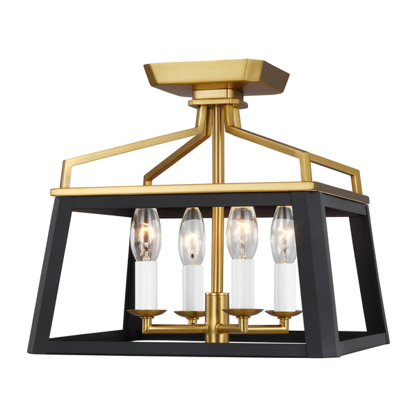 Visual Comfort Studio - CF1084MBKBBS - Four Light Flush Mount - Carlow - Midnight Black from Lighting & Bulbs Unlimited in Charlotte, NC