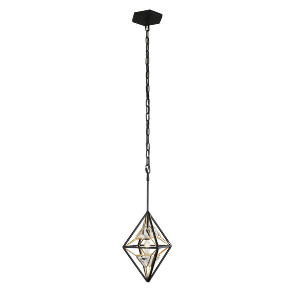 Varaluz - 353M01MBFG - One Light Mini Pendant - Marcia - Matte Black/French Gold from Lighting & Bulbs Unlimited in Charlotte, NC