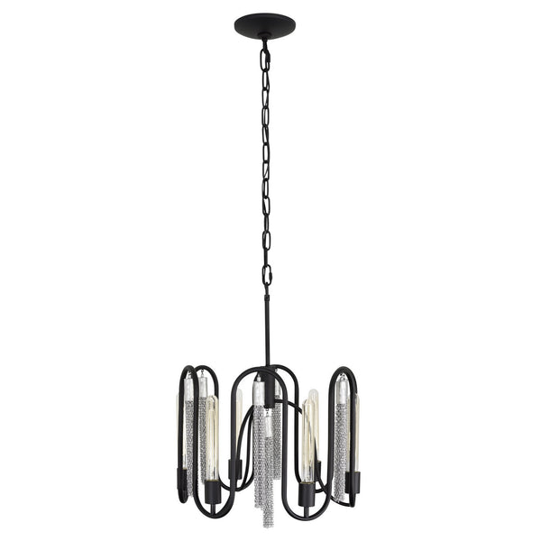 Varaluz - 354P06MBCH - Six Light Pendant - Darden - Matte Black/Painted Chrome from Lighting & Bulbs Unlimited in Charlotte, NC