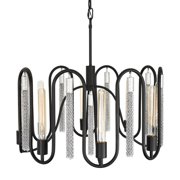 Varaluz - 354P08MBCH - Eight Light Pendant - Darden - Matte Black/Painted Chrome from Lighting & Bulbs Unlimited in Charlotte, NC