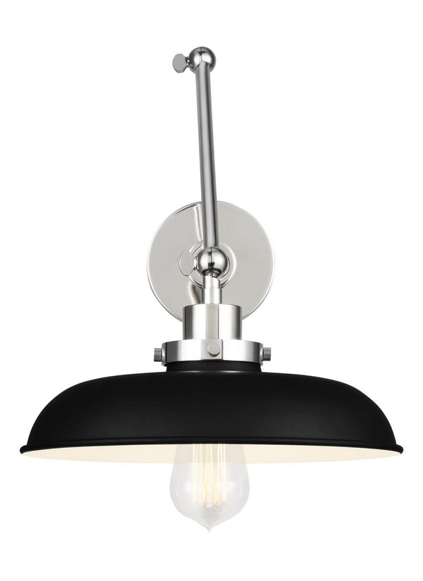 Visual Comfort Studio - CW1171MBKPN - One Light Wall Sconce - Wellfleet - Midnight Black and Polished Nickel from Lighting & Bulbs Unlimited in Charlotte, NC
