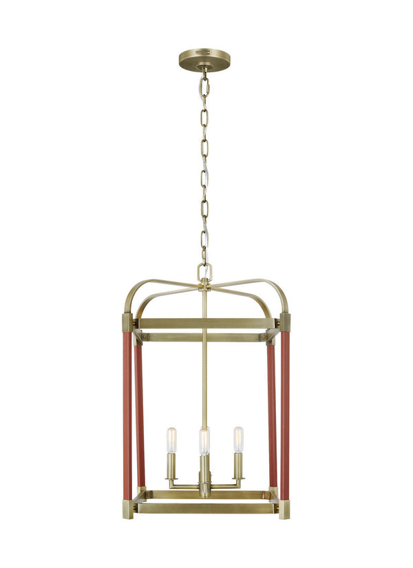 Visual Comfort Studio - LC1144TWB - Four Light Lantern - Hadley - Time Worn Brass from Lighting & Bulbs Unlimited in Charlotte, NC