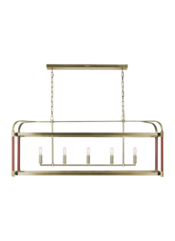 Visual Comfort Studio - LC1165TWB - Five Light Chandelier - Hadley - Time Worn Brass from Lighting & Bulbs Unlimited in Charlotte, NC