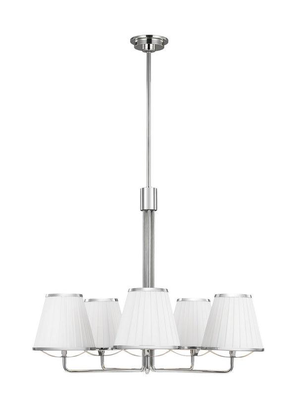 Visual Comfort Studio - LC1185PN - Five Light Chandelier - Esther - Polished Nickel from Lighting & Bulbs Unlimited in Charlotte, NC