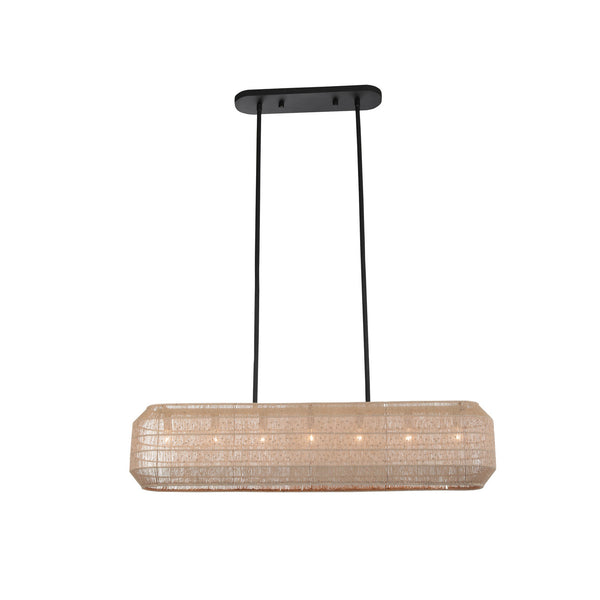 Kalco - 515461MB - Seven Light Island Pendant - Cebu - Matte Black from Lighting & Bulbs Unlimited in Charlotte, NC