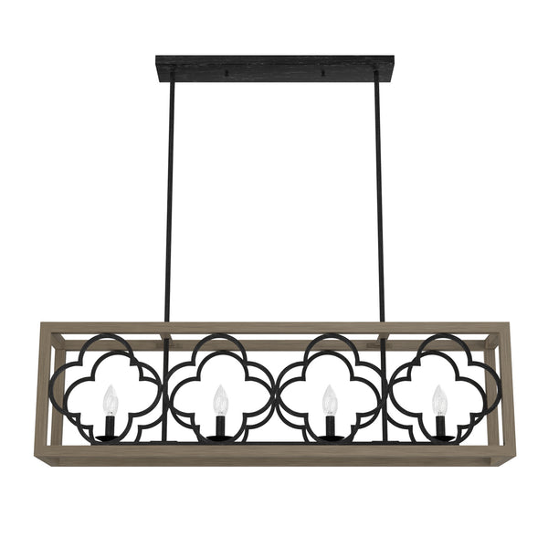 Hunter - 19099 - Four Light Linear Chandelier - Gablecrest - French Oak from Lighting & Bulbs Unlimited in Charlotte, NC