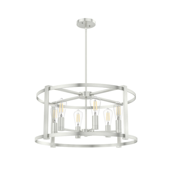 Hunter - 19118 - Six Light Chandelier - Astwood - Brushed Nickel from Lighting & Bulbs Unlimited in Charlotte, NC