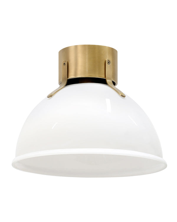 Hinkley - 3481HB-CO - LED Flush Mount - Argo - Heritage Brass with Cased Opal Glass from Lighting & Bulbs Unlimited in Charlotte, NC