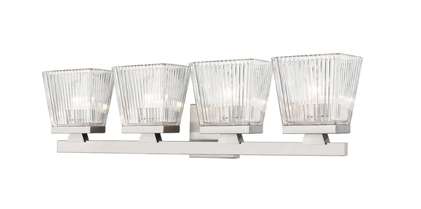 Z-Lite - 1936-4V-BN - Four Light Vanity - Astor - Brushed Nickel from Lighting & Bulbs Unlimited in Charlotte, NC