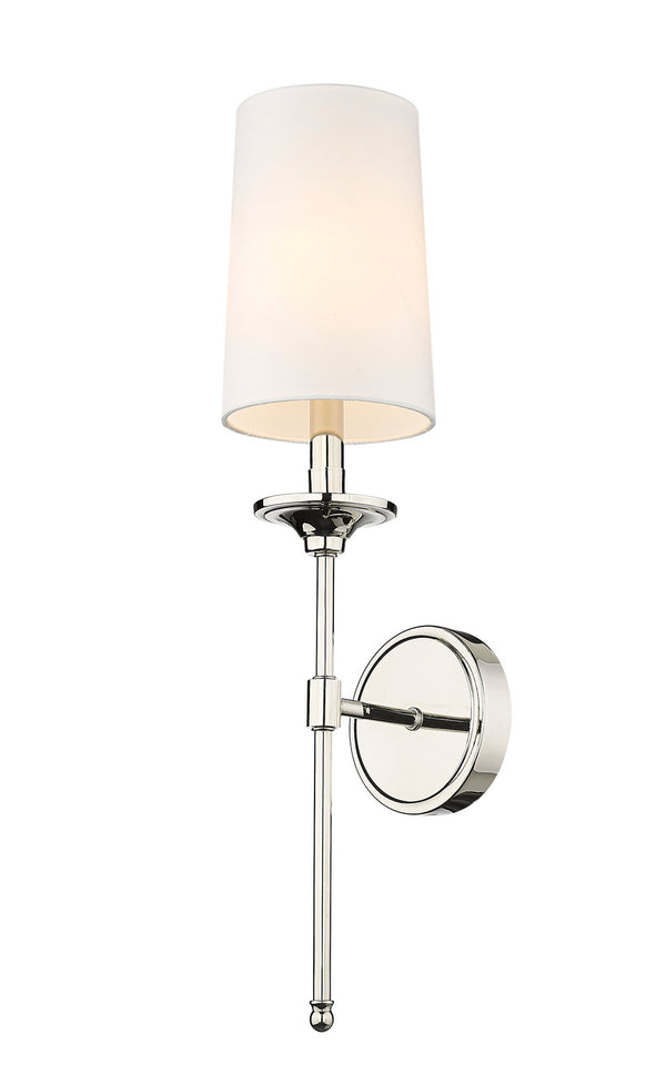 Z-Lite - 3033-1S-PN - One Light Wall Sconce - Emily - Polished Nickel from Lighting & Bulbs Unlimited in Charlotte, NC