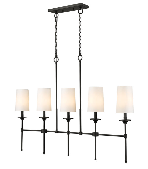 Z-Lite - 3033-5L-MB - Five Light Island Pendant - Emily - Matte Black from Lighting & Bulbs Unlimited in Charlotte, NC