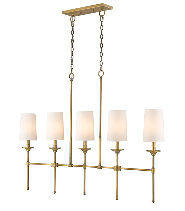 Z-Lite - 3033-5L-RB - Five Light Island Pendant - Emily - Rubbed Brass from Lighting & Bulbs Unlimited in Charlotte, NC
