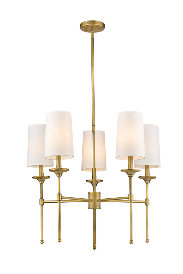 Z-Lite - 3033-5RB - Five Light Chandelier - Emily - Rubbed Brass from Lighting & Bulbs Unlimited in Charlotte, NC