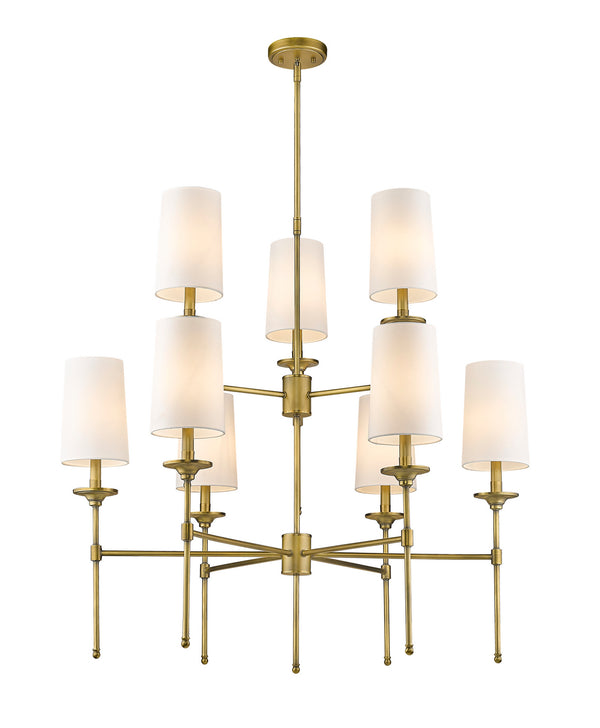 Z-Lite - 3033-9RB - Nine Light Chandelier - Emily - Rubbed Brass from Lighting & Bulbs Unlimited in Charlotte, NC