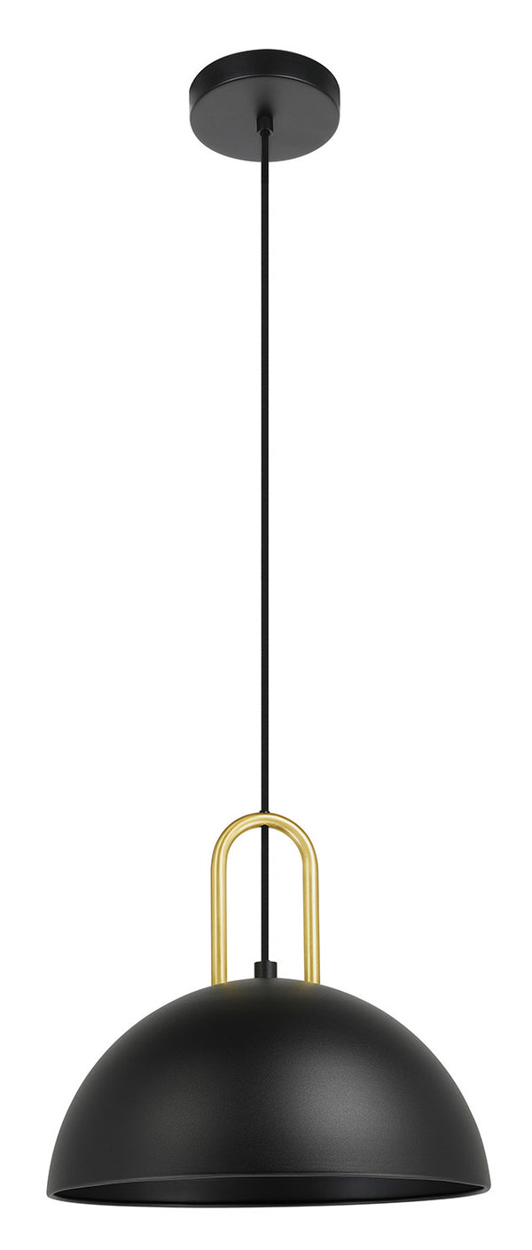 Eglo USA - 99693A - One Light Pendant - Calmanera - Structured Black w/ Brushed Brass Accents from Lighting & Bulbs Unlimited in Charlotte, NC
