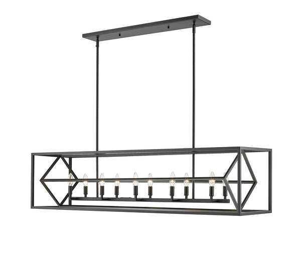 Z-Lite - 457-10L-MB - Ten Light Island Pendant - Euclid - Matte Black from Lighting & Bulbs Unlimited in Charlotte, NC