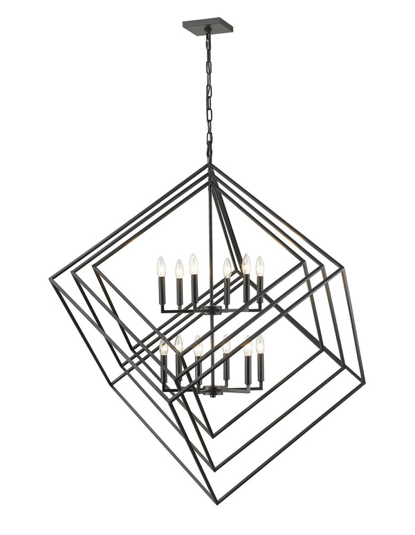 Z-Lite - 457-12MB - 12 Light Chandelier - Euclid - Matte Black from Lighting & Bulbs Unlimited in Charlotte, NC