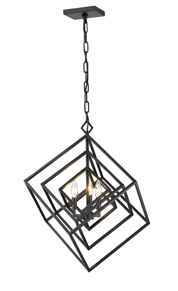 Z-Lite - 457-3MB - Three Light Chandelier - Euclid - Matte Black from Lighting & Bulbs Unlimited in Charlotte, NC