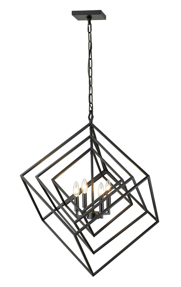 Z-Lite - 457-4MB - Four Light Chandelier - Euclid - Matte Black from Lighting & Bulbs Unlimited in Charlotte, NC