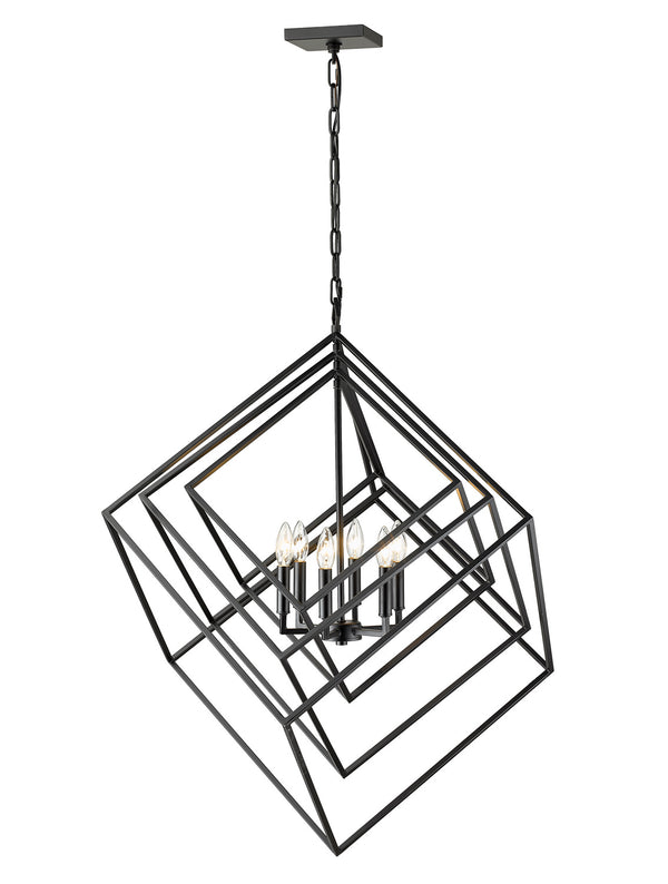 Z-Lite - 457-6MB - Six Light Chandelier - Euclid - Matte Black from Lighting & Bulbs Unlimited in Charlotte, NC