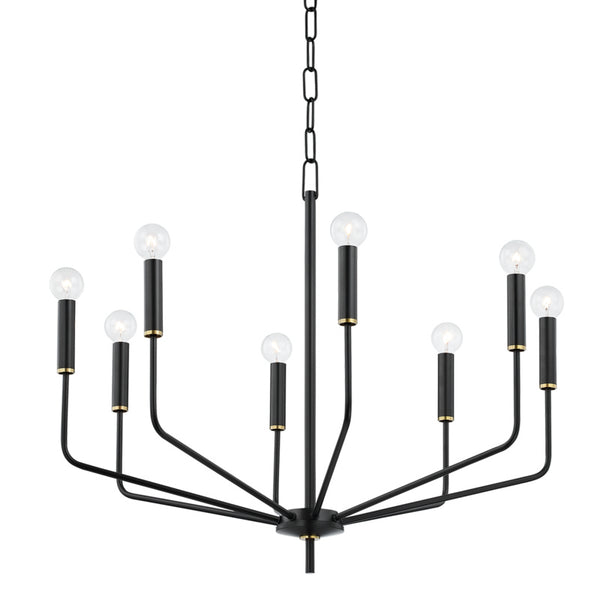 Mitzi - H516808-AGB/SBK - Eight Light Chandelier - Bailey - Aged Brass/Soft Black from Lighting & Bulbs Unlimited in Charlotte, NC