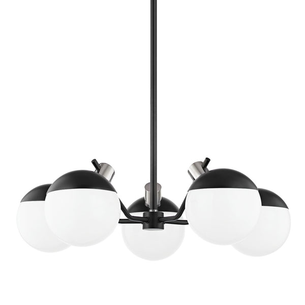 Mitzi - H573805-PN/SBK - LED Chandelier - Miranda - Polished Nickel/Soft Black from Lighting & Bulbs Unlimited in Charlotte, NC