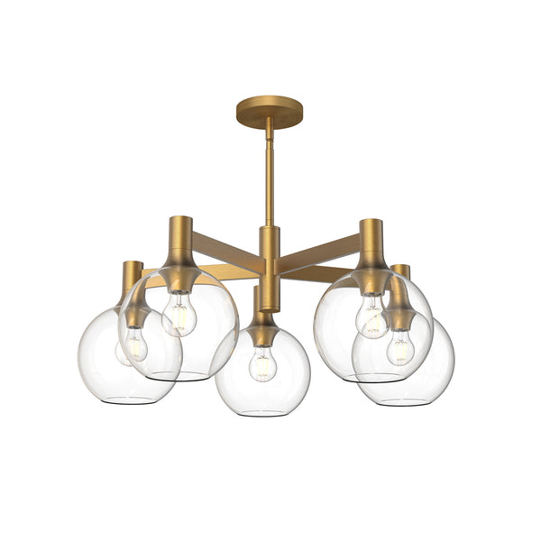 Alora - CH506129AGCL - Five Light Chandelier - Castilla - Aged Gold/Clear Glass from Lighting & Bulbs Unlimited in Charlotte, NC