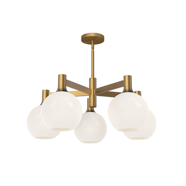 Alora - CH506129AGOP - Five Light Chandelier - Castilla - Aged Gold/Opal Matte Glass from Lighting & Bulbs Unlimited in Charlotte, NC
