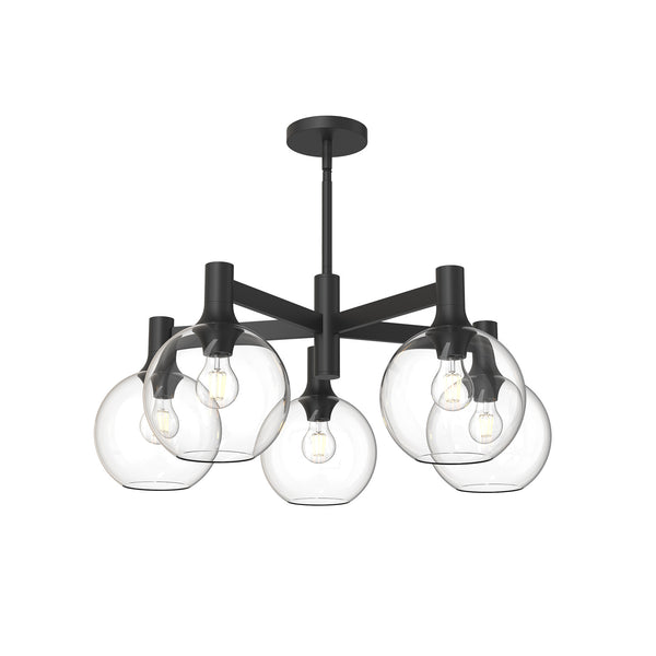 Alora - CH506129MBCL - Five Light Chandelier - Castilla - Matte Black/Clear Glass from Lighting & Bulbs Unlimited in Charlotte, NC