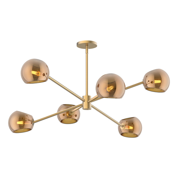 Alora - CH548637BGCP - Six Light Chandelier - Willow - Brushed Gold/Copper Glass from Lighting & Bulbs Unlimited in Charlotte, NC