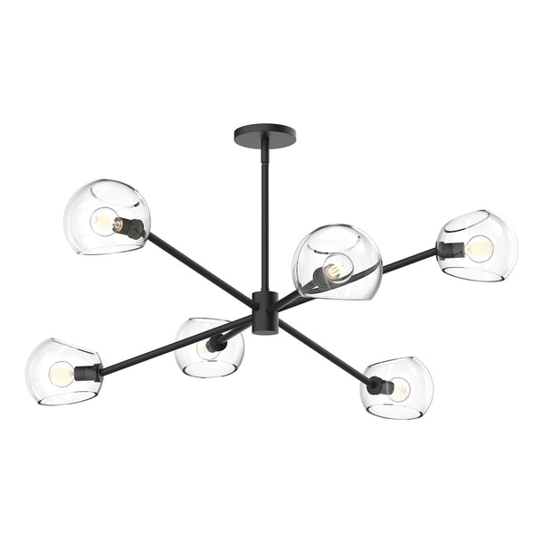 Alora - CH548637MBCL - Six Light Chandelier - Willow - Matte Black/Clear Glass from Lighting & Bulbs Unlimited in Charlotte, NC