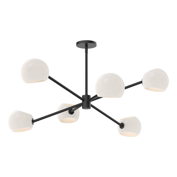 Alora - CH548637MBOP - Six Light Chandelier - Willow - Matte Black/Opal Matte Glass from Lighting & Bulbs Unlimited in Charlotte, NC