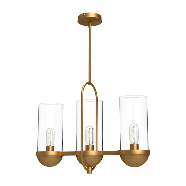 Alora - LP539024AGCL - Three Light Linear Pendant - Cyrus - Aged Gold/Clear Glass from Lighting & Bulbs Unlimited in Charlotte, NC