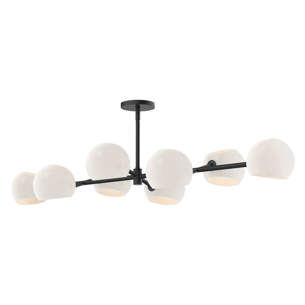 Alora - LP548848MBOP - Eight Light Linear Pendant - Willow - Matte Black/Opal Matte Glass from Lighting & Bulbs Unlimited in Charlotte, NC