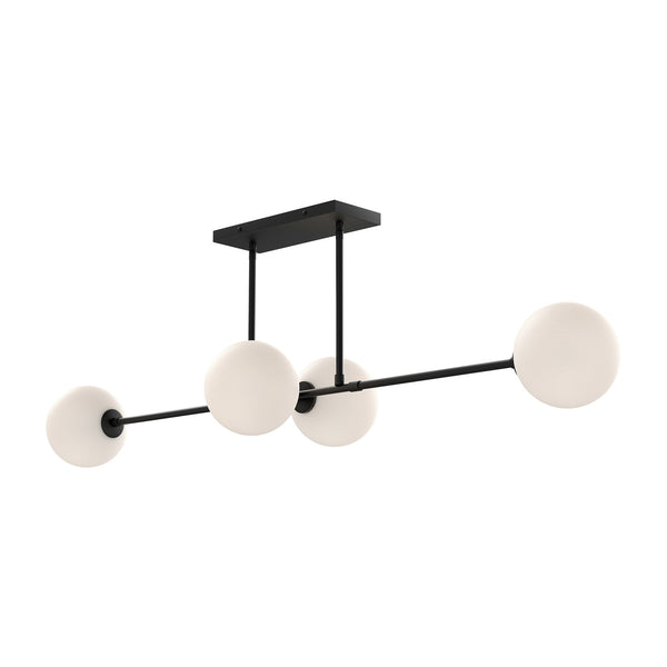Alora - LP549448MBOP - Four Light Linear Pendant - Cassia - Matte Black/Opal Matte Glass from Lighting & Bulbs Unlimited in Charlotte, NC
