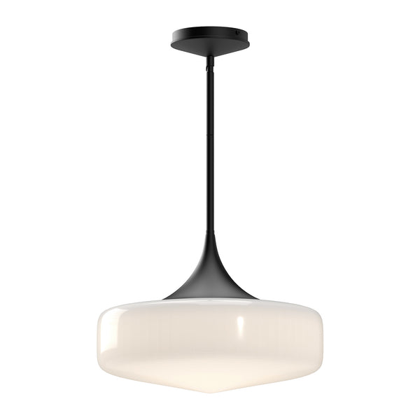 Alora - PD440814MBGO - One Light Pendant - Lincoln - Matte Black/Glossy Opal Glass from Lighting & Bulbs Unlimited in Charlotte, NC