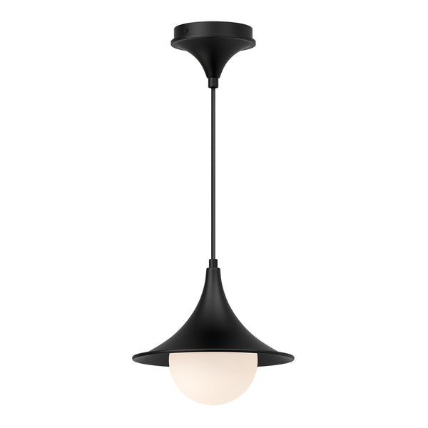 Alora - PD525009MBOP - One Light Pendant - Fuji - Matte Black/Opal Matte Glass from Lighting & Bulbs Unlimited in Charlotte, NC
