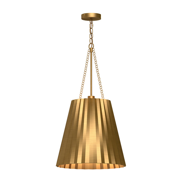 Alora - PD528116AG - One Light Pendant - Plisse - Aged Gold from Lighting & Bulbs Unlimited in Charlotte, NC