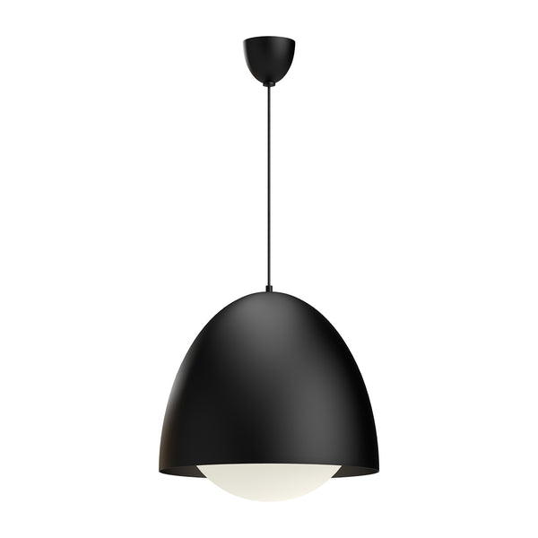 Alora - PD529220MBOP - One Light Pendant - Kenji - Matte Black/Opal Matte Glass from Lighting & Bulbs Unlimited in Charlotte, NC