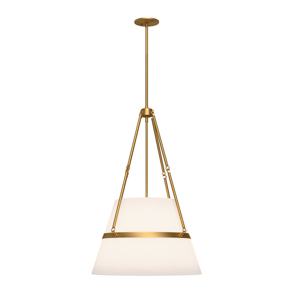 Alora - PD546719AGWL - One Light Pendant - Oliver - Aged Gold/White Linen from Lighting & Bulbs Unlimited in Charlotte, NC