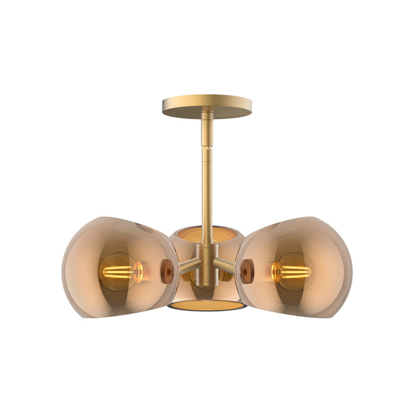 Alora - PD548315BGCP - Three Light Pendant - Willow - Brushed Gold/Copper Glass from Lighting & Bulbs Unlimited in Charlotte, NC