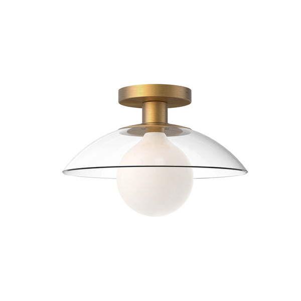 Alora - SF517112AGCL - One Light Semi-Flush Mount - Francesca - Aged Gold/Clear Glass from Lighting & Bulbs Unlimited in Charlotte, NC