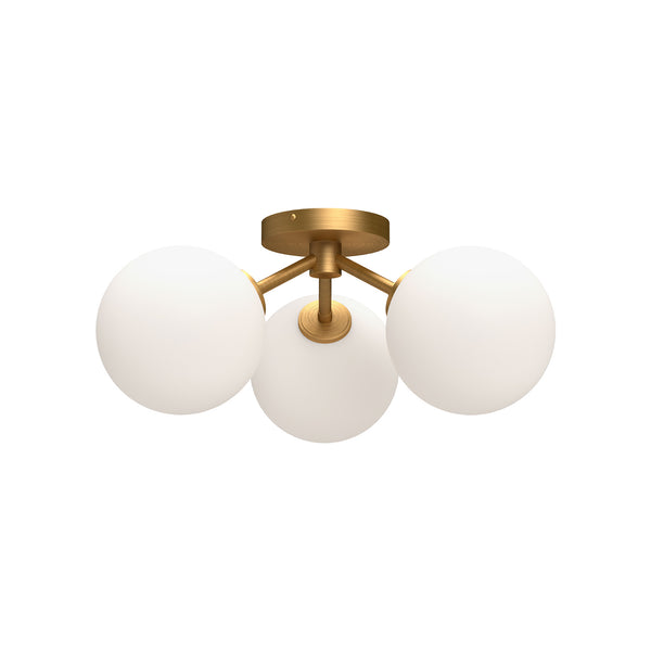 Alora - SF549315AGOP - Three Light Semi-Flush Mount - Cassia - Aged Gold/Opal Matte Glass from Lighting & Bulbs Unlimited in Charlotte, NC