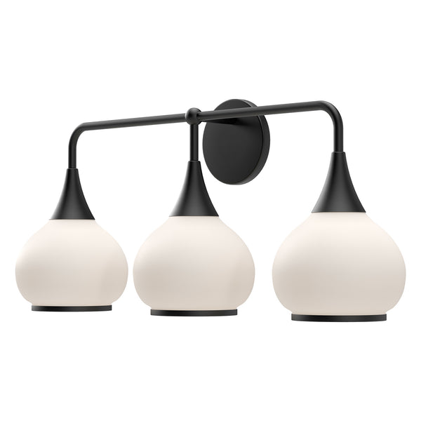 Alora - VL524326MBOP - Three Light Bathroom Fixtures - Hazel - Matte Black/Opal Matte Glass from Lighting & Bulbs Unlimited in Charlotte, NC